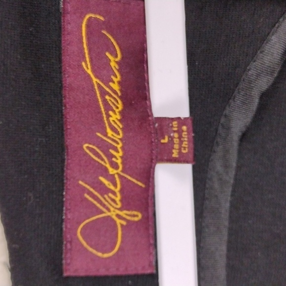 Hal Rubenstein Black Leather Rayon Square Neckline Short Sleeve Waist Length Top - Picture 4 of 13